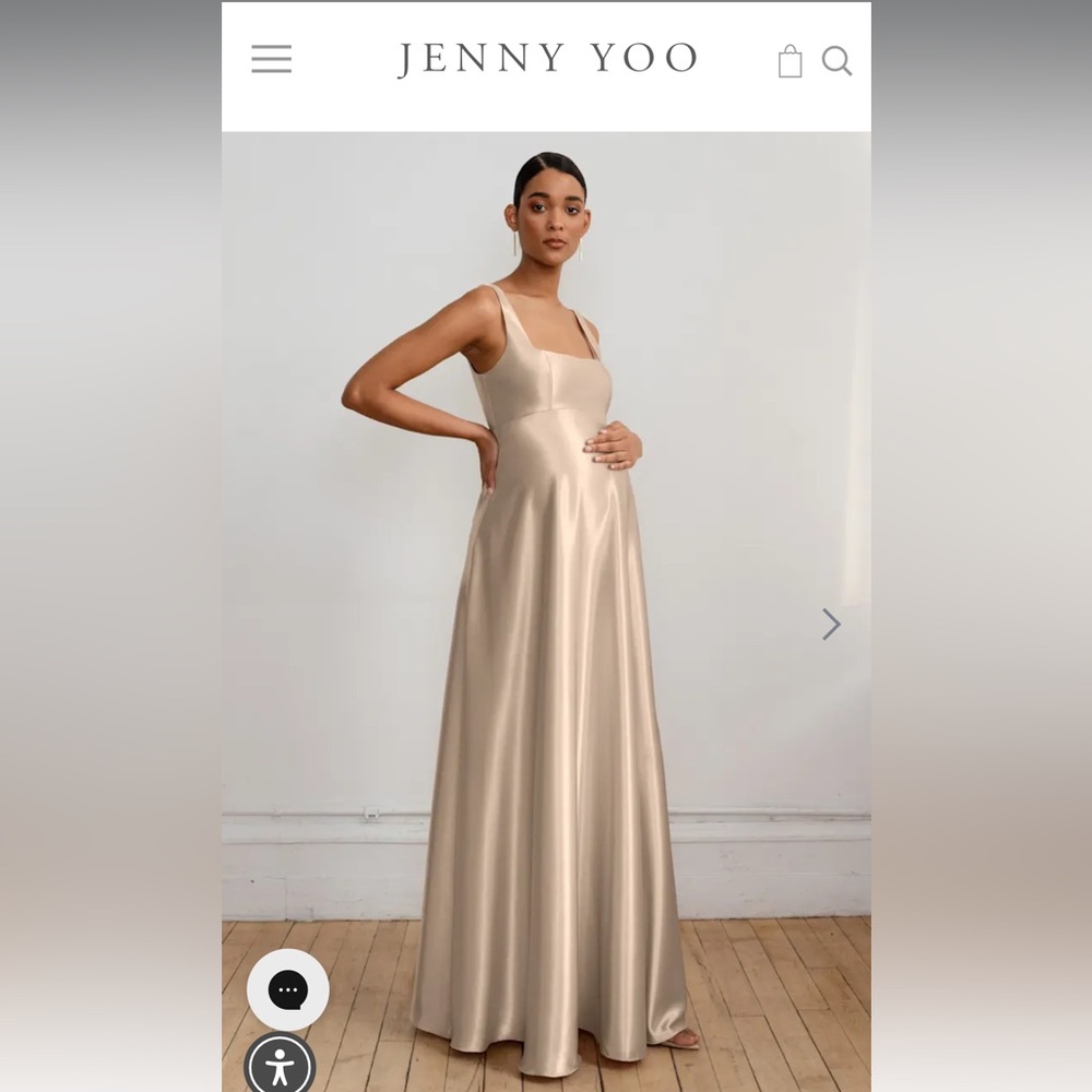 Jenny Yoo Ariana Maternity Pale Gold Gown